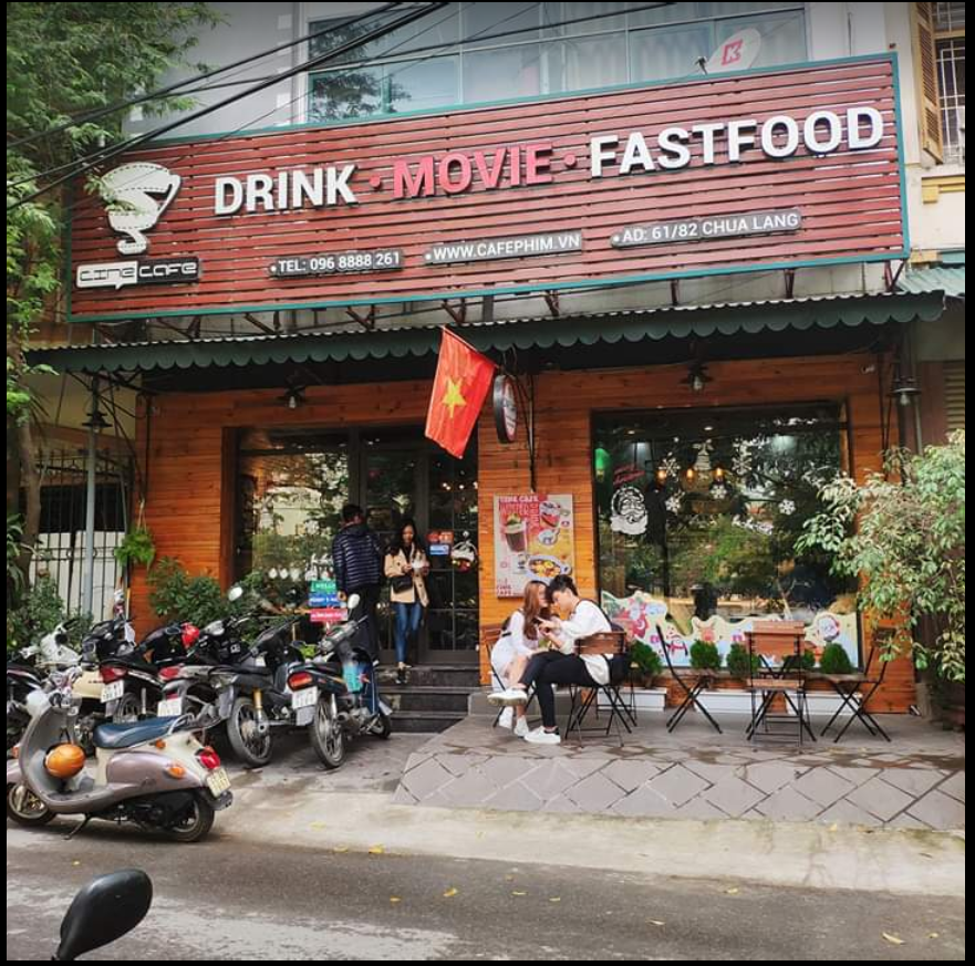 Review địa điểm Cafe phim - Cine cafe chùa láng trên Google Maps